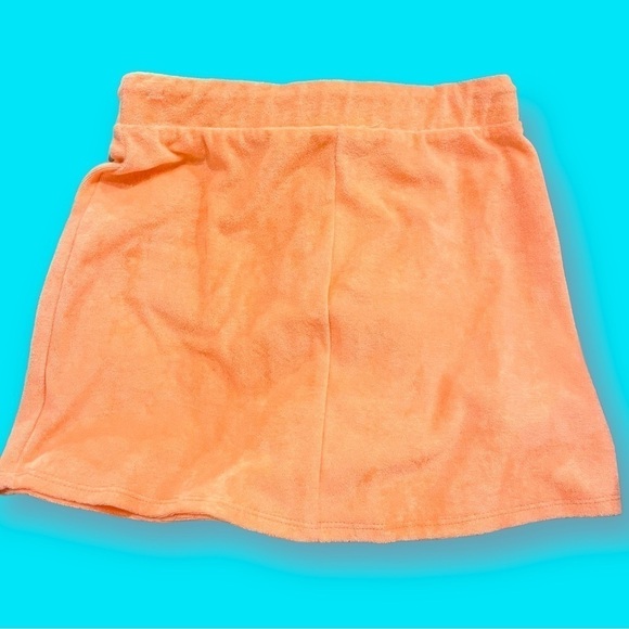 Paperoc | Pink Coral Terry Cloth Y2K Mini Skirt | Size Large - Picture 3 of 8
